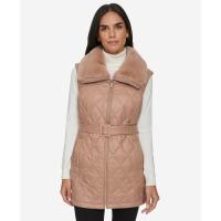 Calvin Klein Women's 'Quilted Faux-Fur Collar' Vest