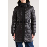 Michael Kors Women's 'Hooded Belted Long' Puffer Jacket