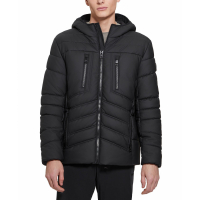 Guess 'Faux Leather Hooded' Gesteppte Jacke für Herren