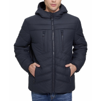 Guess 'Faux Leather Hooded' Gesteppte Jacke für Herren