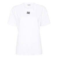 Miu Miu 'Beaded-Logo' T-Shirt für Damen