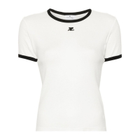 Courrèges 'Logo-Patch Contrasting-Trim' T-Shirt für Damen