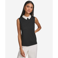 Karl Lagerfeld Paris 'Imitation Pearl-Embellished Collared' Ärmellose Bluse für Damen