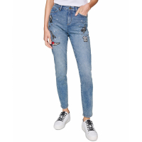 Karl Lagerfeld Paris 'Super Stretch Embellished Straight-Leg Patch' Jeans für Damen