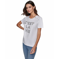 Karl Lagerfeld Paris 'Embellished Graphic, Regular & Petite' T-Shirt für Damen