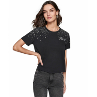 Karl Lagerfeld Paris 'Rhinestone-Trim' T-Shirt für Damen