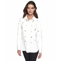 Karl Lagerfeld Paris 'Embellished Button-Front' Langärmeliges Oberteil für Damen