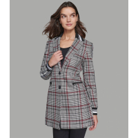 Karl Lagerfeld Paris 'Plaid Logo Tape Sporty Topper' Mantel für Damen