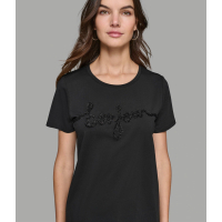 Karl Lagerfeld Paris 'Bonjour Script Tweed' T-Shirt für Damen