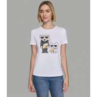 Karl Lagerfeld Paris 'Karl And Choupette Fan' T-Shirt für Damen