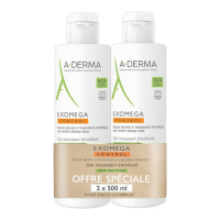 A-Derma 'Exomega Control Émollient Anti-Grattage' Foaming Gel - 500 ml, 2 Pieces