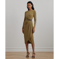 LAUREN Ralph Lauren Robe Midi 'Buckle-Trim Stretch' pour Femmes