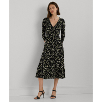 LAUREN Ralph Lauren Robe Midi 'Floral Surplice Stretch' pour Femmes