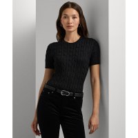 LAUREN Ralph Lauren Pull à manches courtes 'Metallic Cable-Knit' pour Femmes