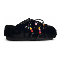 Moon Boot Chaussons 'Faux Black Fur' pour Femmes