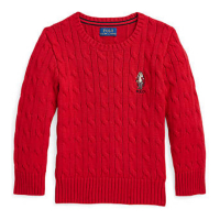 Ralph Lauren Kids Little Boy's 'Polo Bear Cable Knit Cotton Sweater'