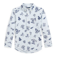 Ralph Lauren Kids Little Boy's 'Striped Cotton Oxford Graphic Shirt'