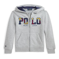 Ralph Lauren Kids Little Boy's 'Corduroy Logo Fleece Full Zip Hoodie'