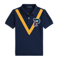 Ralph Lauren Kids Little Boy's 'Cotton Mesh Letterman Polo Shirt'