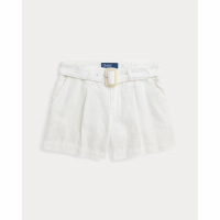 Ralph Lauren Kids 'Belted Pleated Linen Short' für kleinkind & kleine Mädchen