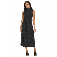 Calvin Klein 'Mock-Neck Sleeveless Tie-Waist Dress' pour Femmes