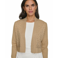 Calvin Klein Women's 'Collarless Open-Front Embellished Cardigan'