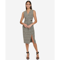 Calvin Klein 'V-Neck Sleeveless Chain-Trim Dress' pour Femmes