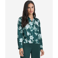 Calvin Klein Women's 'Printed Faux-Wrap Collared Top'