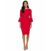 Calvin Klein 'Embellished Bell-Sleeve Sheath Dress' pour Femmes