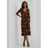 LAUREN Ralph Lauren 'Belting Print Surplice Jersey' Kleid für Damen