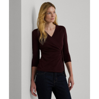 LAUREN Ralph Lauren 'Surplice Neck Stretch' 3/4 Arm Top für Damen