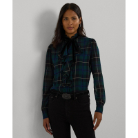 LAUREN Ralph Lauren 'Plaid Ruffle-Trim Georgette' Bluse für Damen