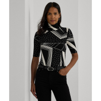 LAUREN Ralph Lauren 'Geo-Print Stretch Turtleneck' Jersey für Damen