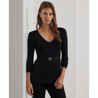 LAUREN Ralph Lauren 'Belted Rib-Knit V-Neck' Pullover für Damen