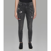 Karl Lagerfeld Paris 'Whimsy Patch Grey Wash' Jeans für Damen