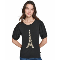 Karl Lagerfeld Paris 'Embellished Eiffel Tower' T-Shirt für Damen