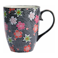 Tokyo Design Tasse Fleur Kawaii Noir 8,5X10,2Cm 300Ml Gb