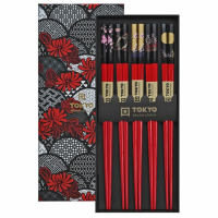 Tokyo Design Essstäbchen-Set/5 Geschenkbox Rot