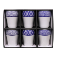 Tokyo Design Set De 6 Tasses À Thé Nippon Blue En Porcelaine Bleu/Blanc