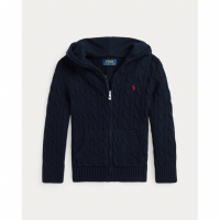 Ralph Lauren Kids 'Cable Cotton Hooded Full-Zip Sweater' für Kleiner Jungen