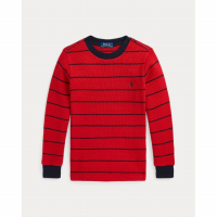 Ralph Lauren Kids 'Striped Waffle Cotton Long-Sleeve Tee' pour Petits garçons