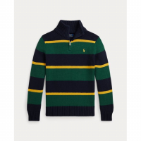 Ralph Lauren Kids 'Striped Cotton Quarter-Zip Sweater' für großes Jungen