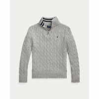 Ralph Lauren Kids 'Cable-Knit Cotton Quarter-Zip Sweater' für großes Jungen