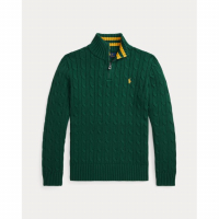 Ralph Lauren Kids 'Cable-Knit Cotton Quarter-Zip Sweater' für großes Jungen