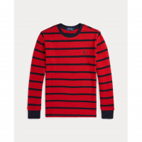 Ralph Lauren Kids 'Striped Waffle Cotton Long-Sleeve Tee' für großes Jungen