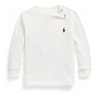 Ralph Lauren Kids 'Waffle-Knit Cotton Long-Sleeve Tee' pour Bébés garçons