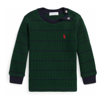 Ralph Lauren Kids 'Striped Waffle Cotton Long Sleeve Tee' pour Bébés garçons