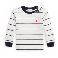 Ralph Lauren Kids 'Striped Waffle Cotton Long Sleeve Tee' pour Bébés garçons