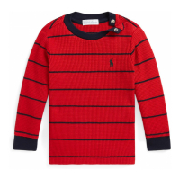 Ralph Lauren Kids 'Striped Waffle Cotton Long Sleeve Tee' pour Bébés garçons