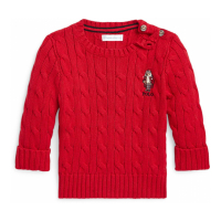 Ralph Lauren Kids 'Polo Bear Cable-Knit Cotton Sweater' pour Bébés garçons